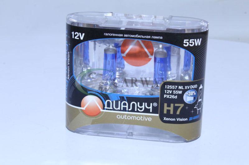 Лампа галогеновая 12в Н7 55w NIGHT LIGHT XENON VISION 12557 NL XV DUO ДиаЛуч