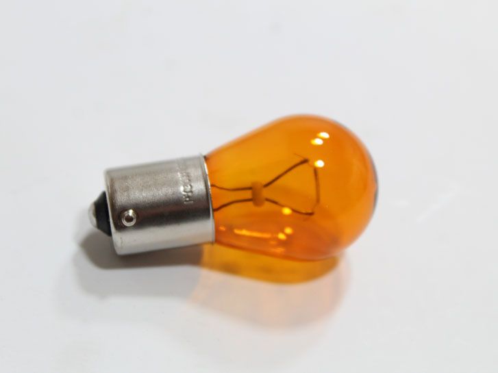 Лампа 12в цокольная P 21w стопов, поворотов (мин 10шт) (ЖЕЛТАЯ) Amber