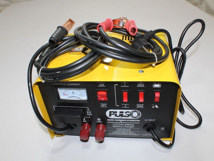 Зарядно-пусковое для автомобильных аккумуляторов PULSO BC-40155 12-24V/45A/Start-100A/20-300AHR/ стрелочн. инд.