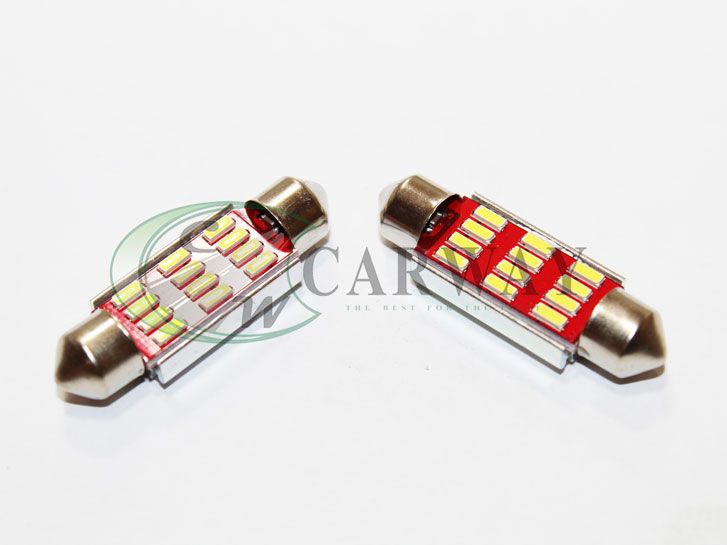 Лампа светодиодная Festoon/39mm Canbus SMD 4014x12 12V-24V White 2шт 16020 Zollex