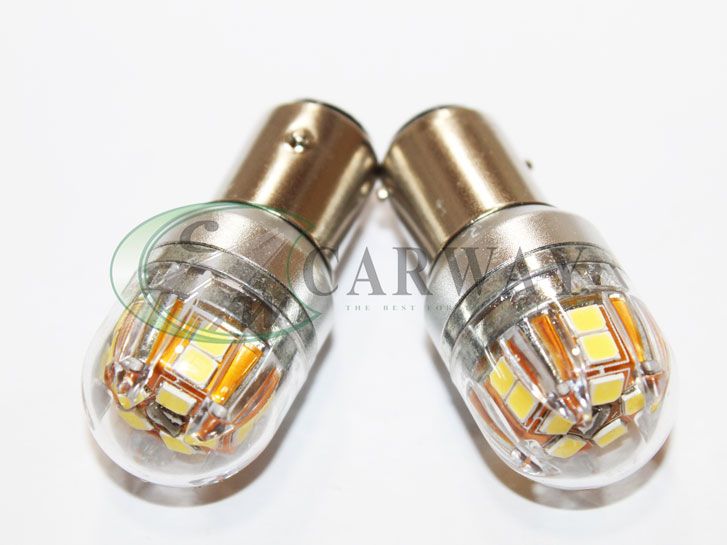 Лампа светодиодная S25/BAY15D SMD 2835x15 12V-24V White/Orange 2шт 16058 Zollex