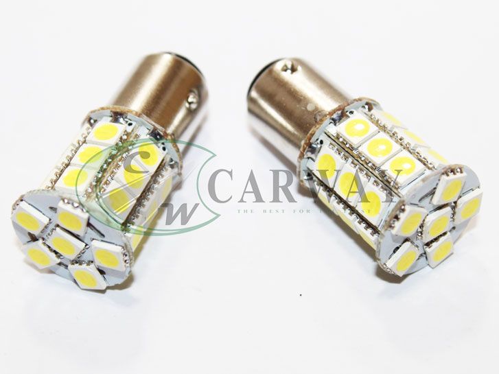 Лампа светодиодная S25/BAY15D SMD 5050x27 12V White 2шт 16045 Zollex