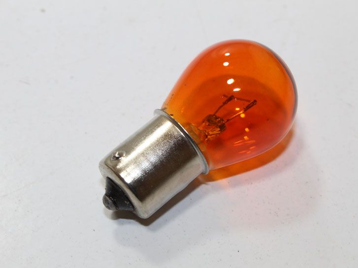 Лампа 12в цокольная P 21w стопов, поворотов ЖЕЛТАЯ (мин. 10шт.) Amber 12V21W BA15S