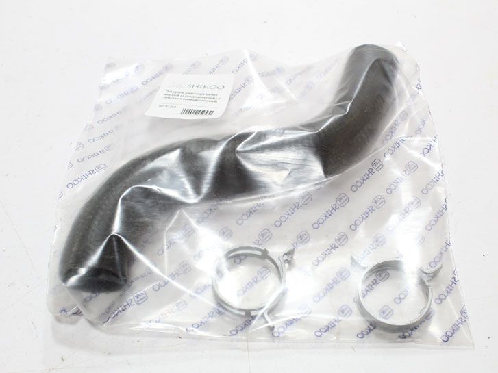 Патрубок радіатора Lanos верхній (з кондиціонером) з хомутами (швидкознімний) SHIKOO фото 2