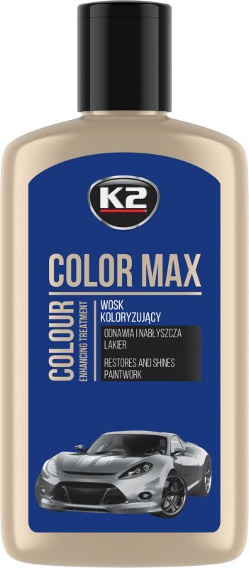 Полироль для кузова с воском синий Color Max White 250мл.K2