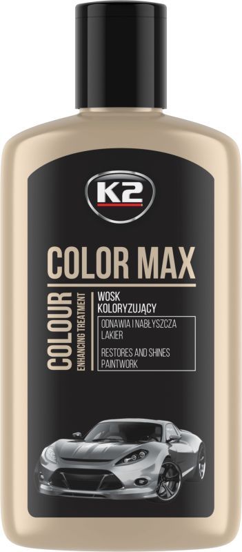 Полироль для кузова с воском черный Color Max White 250мл.K2