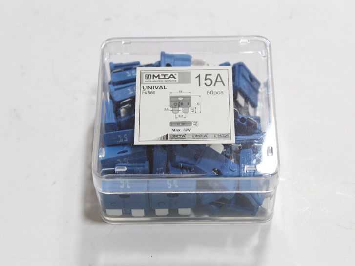 Предохранитель Евро 15А (коробка 50 шт) MTA