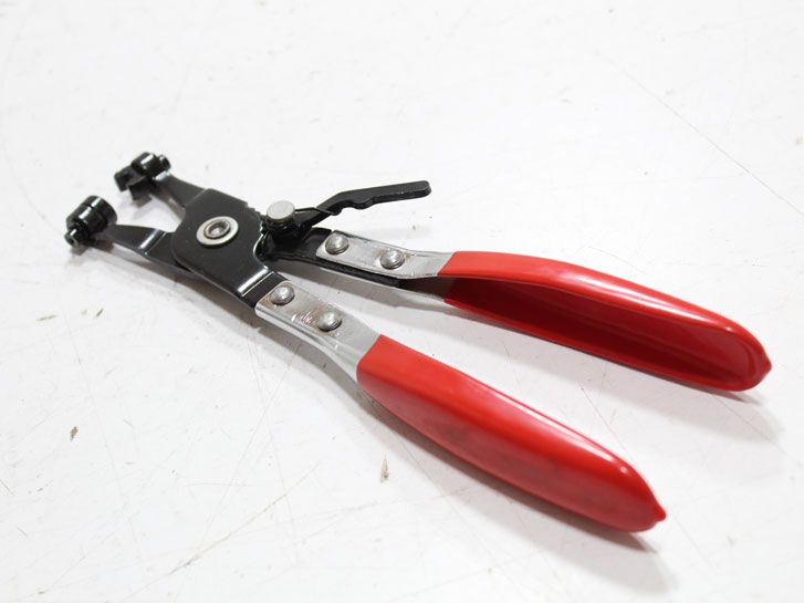 Съёмник хомутов пружинных (патрубков) с фиксатором прямой 215мм