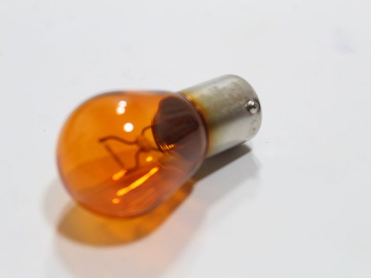 Лампа 12в цокольная P 21w стопов, поворотов желтая ( мин 10шт) OS 7507