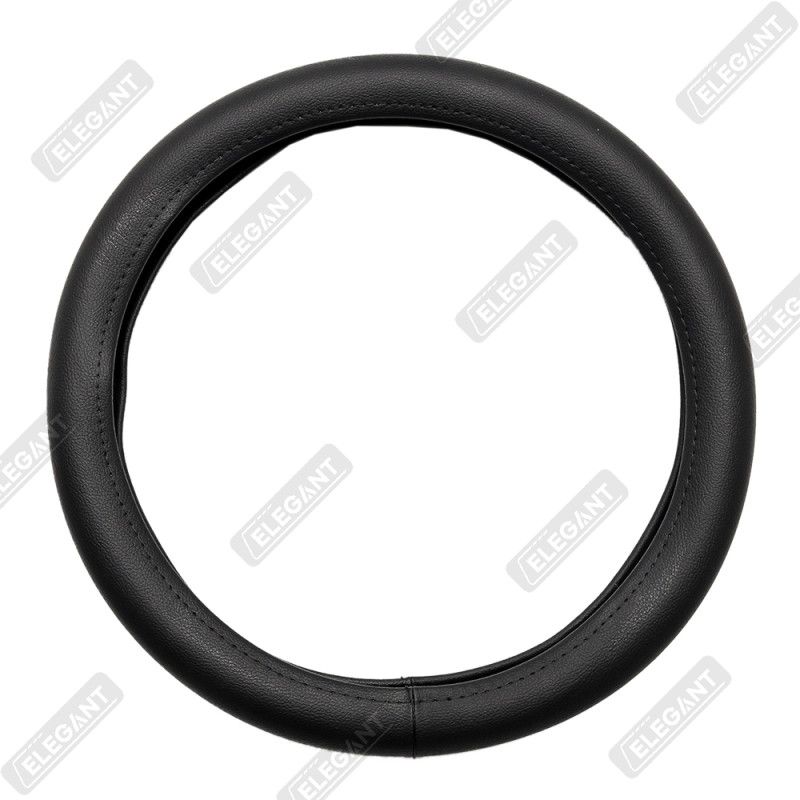 Оплётка на руль M черный (гладкий) экокожа Elegant