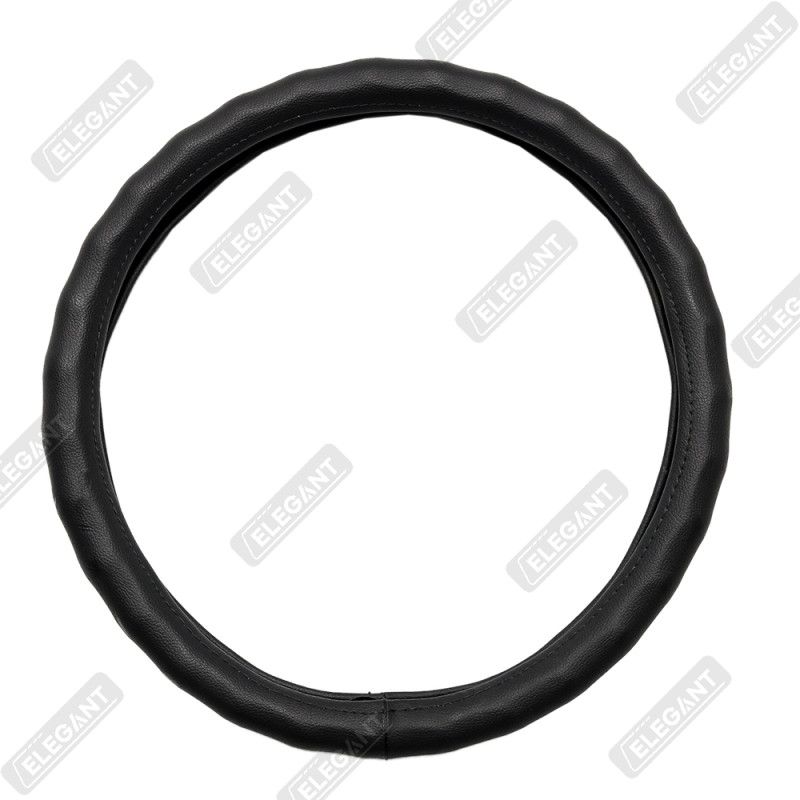 Оплётка на руль M черный (массажер) экокожа Elegant