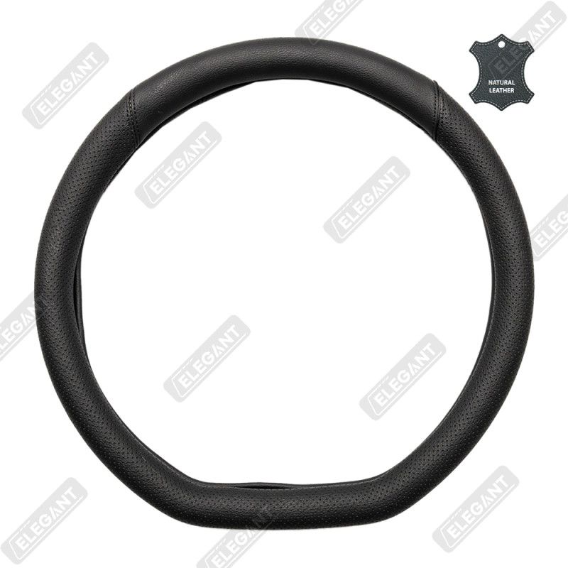 Оплётка на руль S/M черный кожа (перфорация) D-type (для руля с плоским низом) Elegant