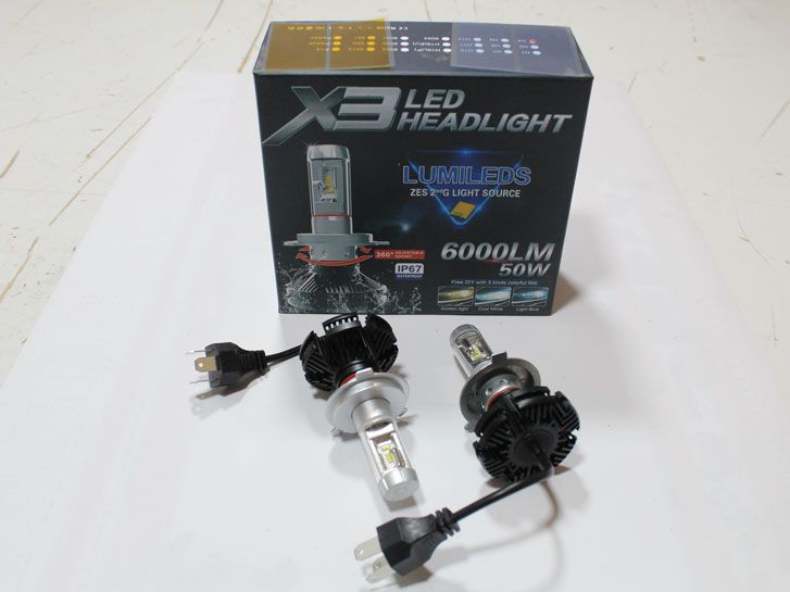 Лампа LED Н4 H/L, диод PHILIPS ZES/ 9-32V,  22W, 6000К/тип охлаждения радиатор 