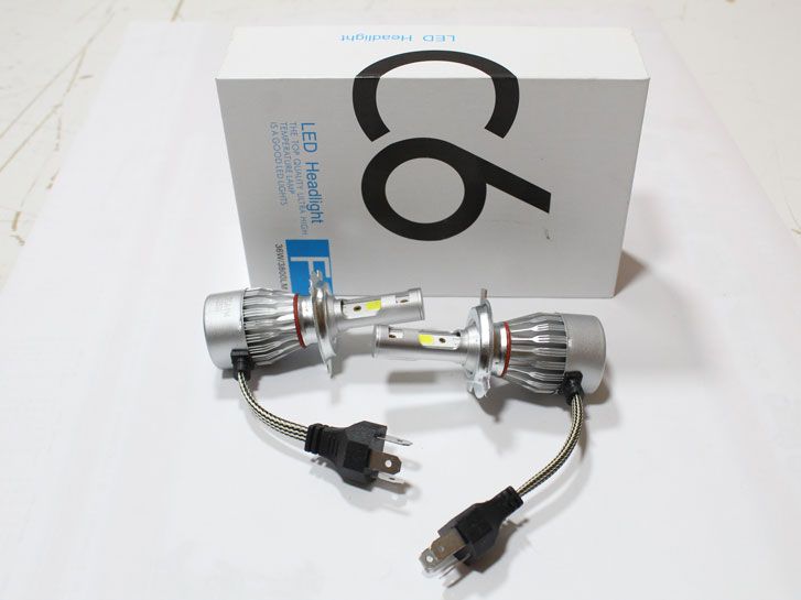 Лампа LED H4 H/L, диод COB/12V,6000К/тип охлаждения -радиатор (металлический корпус)+вентилятор 