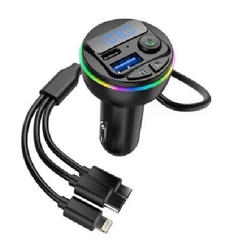 Зарядное устройство для телефона 12-24V,2 USB 3.1А+PD+MP3 Player+U-disk+режим переключения света