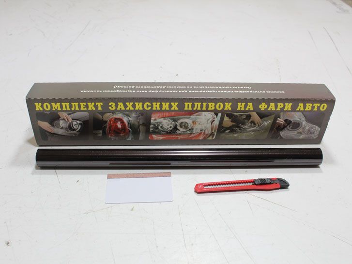 Пленка защитная на фары 400*500 2шт(шпатель+нож) защита+тонировка фото 2