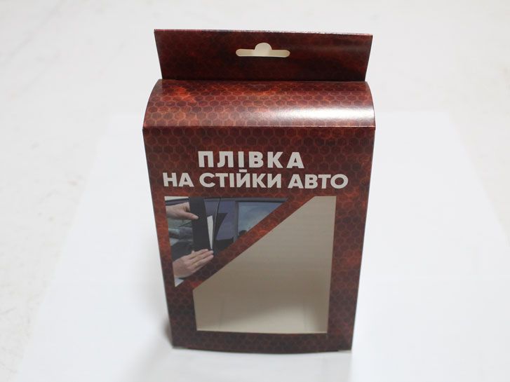 Пленка на стойки авто 5D карбон черный глянец комплект 4шт фото 3