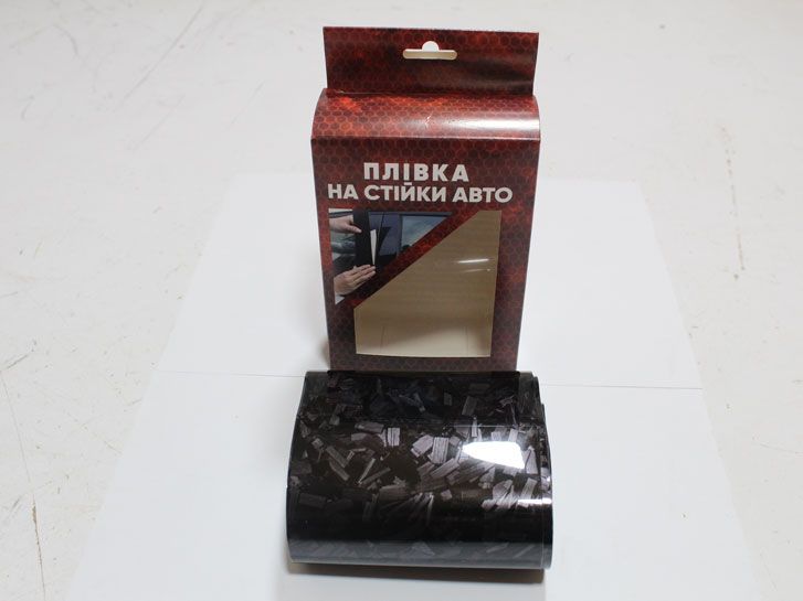 Пленка на стойки авто кованый карбон Премиум комплект 4шт фото 2