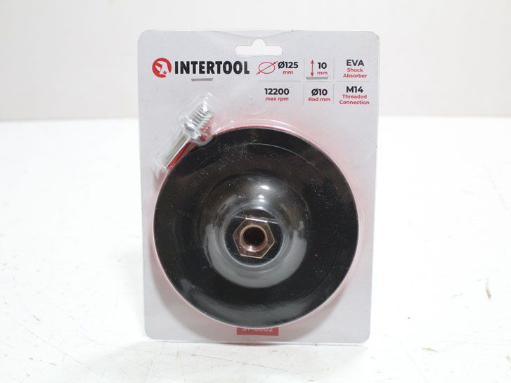 Круг для шлифшкуры под дрель/угловую шлифмашину 125* 10мм Intertool