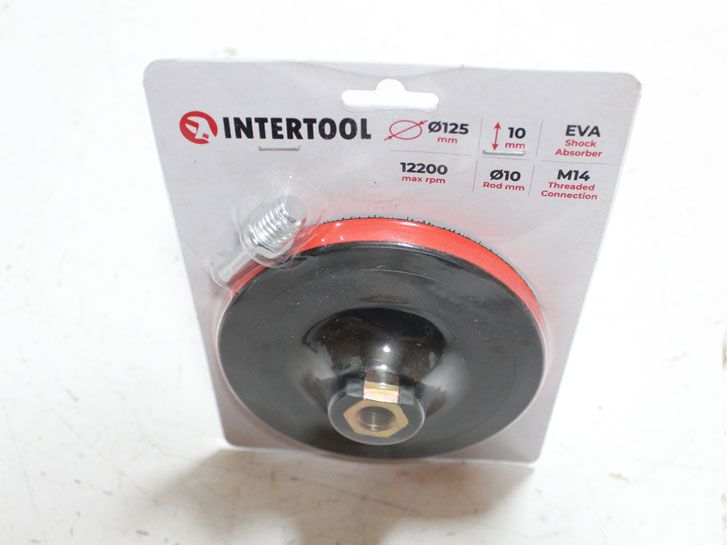 Круг для шлифшкуры под дрель/угловую шлифмашину 125* 10мм Intertool фото 2