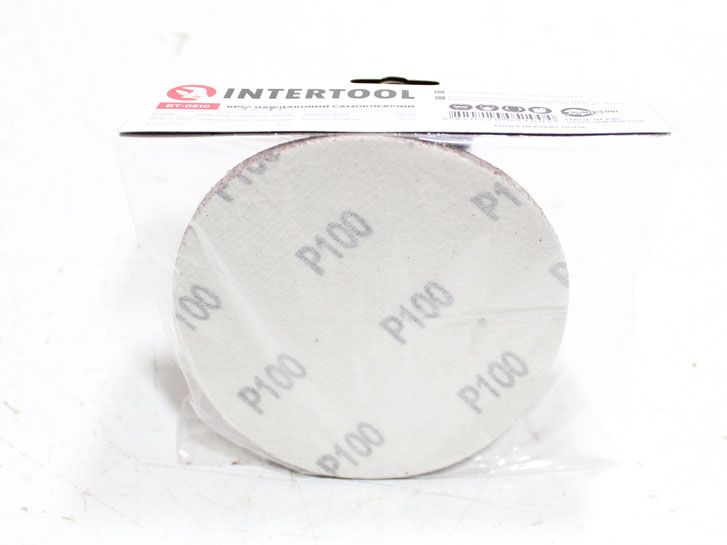 Круг наждачный самоклеющийся 125 мм P 100 (10 шт.) Intertool BT-0506 фото 2
