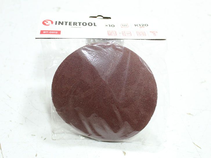 Круг наждачный самоклеющийся 125 мм P 120 (10 шт.) Intertool BT-0506