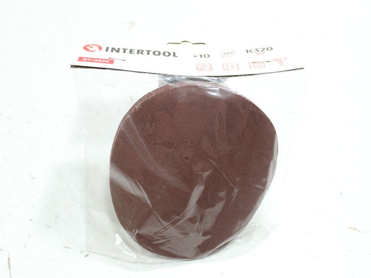 Круг наждачный самоклеющийся 125 мм P 320 (10 шт.) Intertool BT-0506