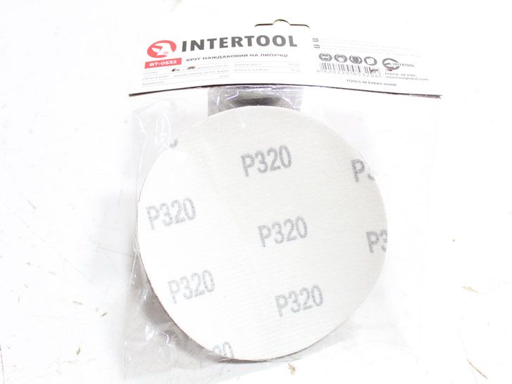 Круг наждачный самоклеющийся 125 мм P 320 (10 шт.) Intertool BT-0506 фото 2