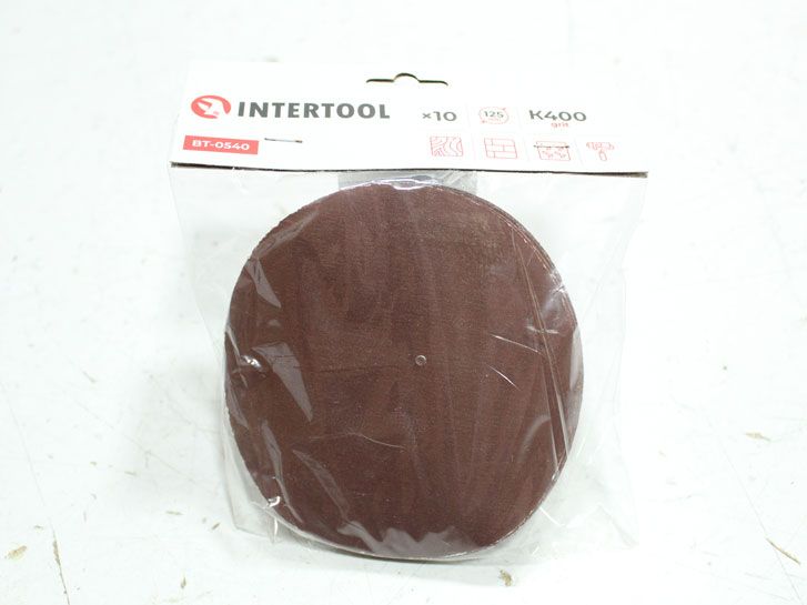 Круг наждачный самоклеющийся 125 мм P 400 (10 шт.) Intertool BT-0506