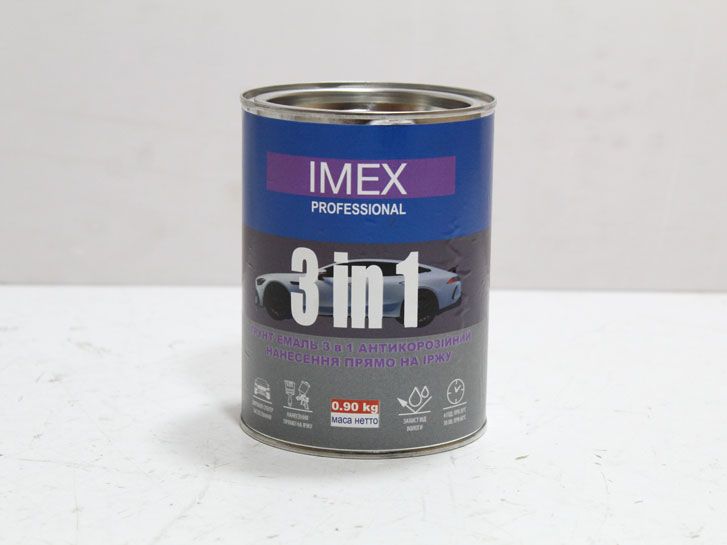 Грунт-эмаль преобразователь ржавчины 3 в 1(серый) 0,9 кг IMEX