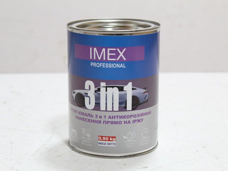 Грунт-эмаль преобразователь ржавчины 3 в 1(черный) 0,9кг IMEX