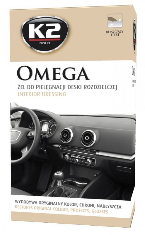 Гель для ухода за приборной панелью GOLD OMEGA + аппликатор + микрофибра бутылка 500 мл G410 K2