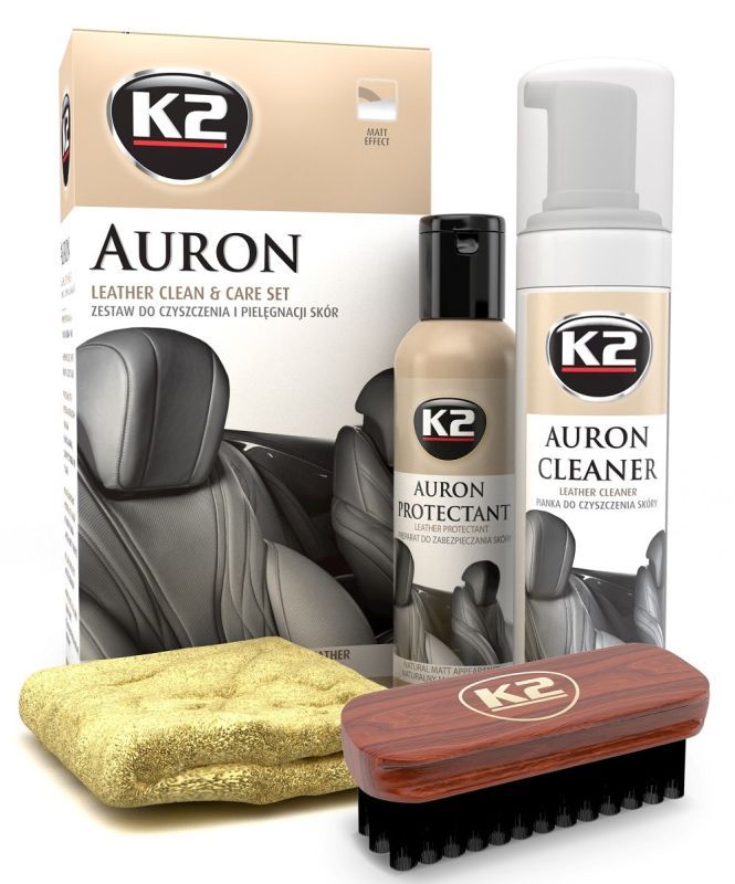 Набор по уходу за кожаной обивкой со щеткой и микрофиброй AURON SET G420 K2