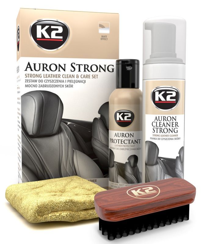 Набор по уходу за кожаной обивкой со щеткой и микрофиброй AURON STRONG SET G421 K2